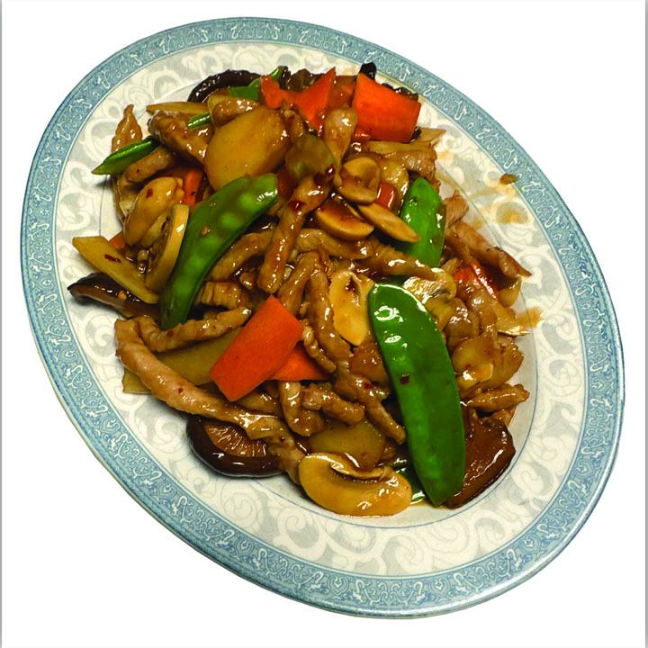 Szechuan Fried black & straw mashroom